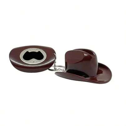 Cowboy Hat Beer Bottle Opener Keychain, Creative Mini Western Style Metal Cap Lifter, Portable Bar Accessories, Party Favors & Gifts For Men/Women