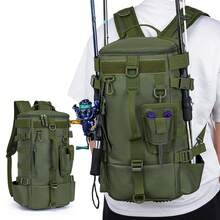 男士釣魚後背包，單肩釣魚裝備袋附工具盒收納，中性釣魚裝備與配件收納袋，多功能戶外後背包，適用於釣魚、徒步、露營、狩獵和旅行，輕量斜背釣魚袋，多口袋設計，大容量釣魚裝備收納袋，父親節禮物、生日禮物、畢業禮物、聖誕禮物、給戶外運動愛好者的男朋友禮物 - 彩色 - 查看 4