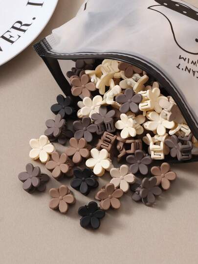 30pcs New Retro Mini Flower Clips, Cute & Elegant Princess Hair Clips, Suitable For Autumn/Winter, Decorative Hair Accessories For Daily Use, Bangs, Braids (Random Color) Elegant Hair Claws Women Hair Claws Causal Hair Clutch