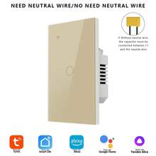 1个UL认证智能触摸开关，DS-121JL WiFi蓝牙墙壁开关，兼容Alexa、Yandex Alice、Tuya，1/2/3/4位白色/黑色，支持单线和零线，9mm钢化玻璃面板，APP远程语音控制定时家居照明 - 彩色 - 查看 13