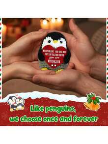 1件爱心企鹅送给他/她 - 活泼的企鹅钩针编织 - 周年纪念日生日礼物，适合男女、男朋友、女朋友、丈夫和妻子、爱人、情人节礼物，我爱你送给他的礼物。 - 彩色 - 查看 3