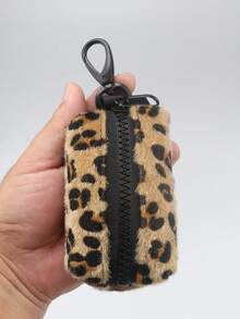 Plush Leopard Print Clutch Bag Portable Pouch For Storage Fashion Small Coin Purse Lipstick Case Key Holder For Women Money Wallet Mini Wallet Purse Wallet Small Wallet Coin Wallet Cute Stuff Mothers Day Gift Cruise Essential - Multicolor - View 8