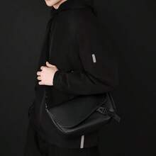 New Casual PU Leather Men Messenger Bag, Multi-Function Shoulder Bag, Flap Square Shoulder Bag, Fashion Leather Bag, Large Capacity Crossbody Bag, Lightweight Shoulder Bag, Multi-Pocket Travel Bag - Multicolor - View 6