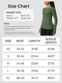 MathCat Seamless Workout Shirts For Women Long Sleeve Yoga Tops Sports Running Shirt Breathable Athletic Top Slim Fit - 軍綠色 - 查看 8