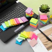50 Blocs de notas adhesivas de 1.5x2 pulgadas en 10 colores, notas autoadhesivas, blocs de notas adhesivas fáciles de publicar para el hogar, la oficina y la libreta - Brillante - Ver 4