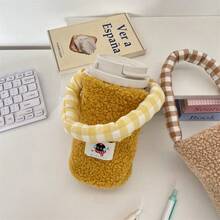 1pc Fluffy Insulated Cup Sleeve, Soft Spill-Proof Anti-Scald Milk Tea Carry Bag - Multicolor - View 2