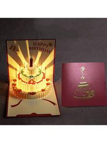 1 张 3D 生日贺卡，带灯光和音乐