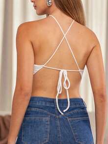 Set Of 2 Women's Top Scarves In One Size Modal Knit With Back Tie, Perfect Premium Summer Style, Fits Sizes 36 To 42 (Brazilian Sizes). - Đen và trắng - Xem 3