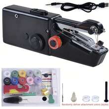 CS-101B Portable Electric Handheld Sewing Machine, Suitable For DIY Sewing, Fabrics, Garments, Travel, Home Use, USB Or AA Battery Powered, Easy To Use, Ideal For Beginners, Compact Size 8.2"X2.7"X1.2", (Note: Only For Lightweight Fabrics/Accessories Color Random) - Black - View 17