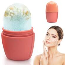1 Silicone Ice Cream Tool For Beauty Care And Body Cooling, Multifunctional Ice Mold Silicone Face Cream - Hồng nhạt + hồng đậm - Xem 2