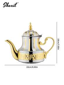 shoxil Bộ ấm pha cà phê/trà bằng thép không gỉ 0.8L, ấm pha cà phê kiểu Ả Rập truyền thống, ấm pha cà phê kiểu Ma-rốc, ấm trà bạc hà, ấm pha cà phê, ấm trà, ấm đun nước kiểu Trung Đông, dùng cho gia đình và quán cà phê. - Ấm trà - Xem 11