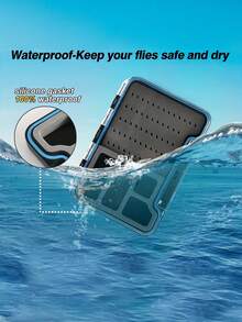 GOTURE 1pc Multifunction Fly Fishing Box With 4 Cells Waterproof Flies Container For Freshwater Saltwater-Foam Insert - Multicolor - View 5