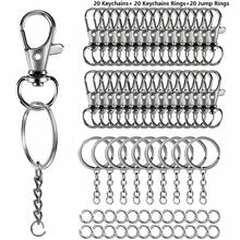 30/60pcs Stainless Steel Swivel Snap Hook Keychain Split Rings And Jumprings Bulk Keychain Lanyards, DIY Metal Keychain Making Kit, DIY Keychain Bag Pendant Craft Supplies - Small Keychain Set - View 18