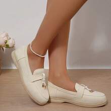Women's Loafers – Slip-On Shoes With Metal Detail For Work, Casual & Everyday Wear - 米色 - 查看 5
