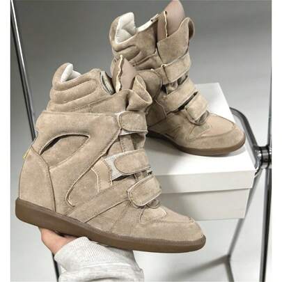 2026 New Style Invisible Height Increasing High-Top Women's Shoes, Vibrant Contrasting Color Combination, Flat Casual, Closure Design, Sports Shoes, Women's Style