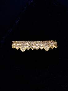 THATBOY 2PCS/SET Hip Hop Cubic Zirconia Teeth Grills Teeth Top Bottom Grills Dental Mouth Punk Tooth Caps Cosplay Rapper Jewelry - Multicolor - View 18