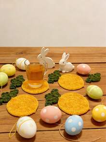 1个手工钩编胡萝卜杯垫，耐用布艺饮料垫，复活节餐桌装饰，复活节礼物，桌面保护垫，钩编布艺杯垫，生日礼物，厨房配件，适用于家庭、办公室和生日礼物，咖啡配件 - 彩色 - 查看 10