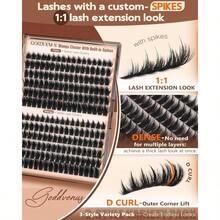 Manga Lash Clusters With Spikes Wispy Cluster Eyelash Extensions Natural Fairy Eyelash Clusters D Curl Individual Lashes Fluffy False Eyelashes (12 - 18mm) - I-manga + cụm tiên kết hợp - Xem 5