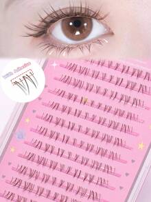 108 buah bulu mata palsu tebal bergaya kartun, berperekat alami, bervolume tinggi, lembut & ringan, bulu mata tunggal tak terlihat, alat rias Korea, cocok untuk pemula. - B - View 10