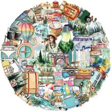 50pcs Simple Outdoor Travel Stickers, Creative Graffiti Stickers, Office Supplies, Mobile Phone And Computer Stickers, High-Value Waterproof Cool Stickers - Multicolor - View 11