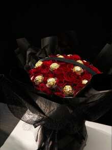 10/30/50pcs Ball Holder Case Flower Jewellery Ball Bouquet Diy Candy Chocolate Flower Stand Set Including 10 Transparent Sphere & 10 Bamboo Stick Stand For Anniversary Party Birthday Bouquet Packaging - Multicolor - View 7