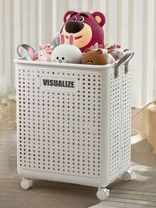 Laundry Basket Cart With Wheels, Foldable Laundry Basket, Large Capacity, Versatile Portable Dirty Laundry Basket, Removable Storage, Suitable For Bathroom, Bedroom Or Laundry Room, Laundry Basket - White - View 2