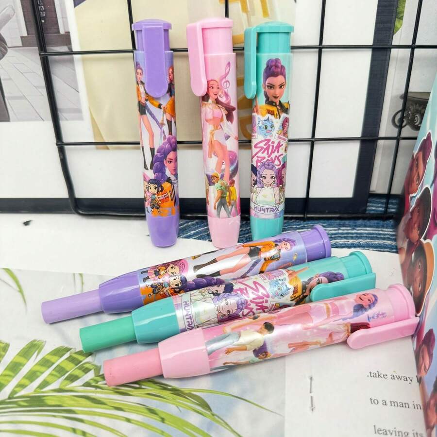 Eid Mubarak Witch Hunting Retractable Push-Button Eraser, Student Drawing Smudge-Free Eraser, Back To School Stationery, Back To School Gift - Multicolor - View 1