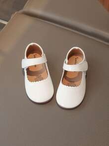 New Girls' Soft Bottom Non-Slip Flat Shoes, Casual Princess Shoes With Minimalist Hollow-Out Design - Beige - View 5