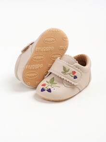 女婴玛丽珍平底鞋，适合婴幼儿公主婚礼礼服鞋，适合婴幼儿学步鞋和公主礼服鞋。 - 米色 - 查看 9