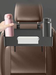 汽车座椅靠背多功能储物架 简易空气纸巾水杯手机架储物盒 带长短支架 快拆挂钩 适用于多种车型 - 收納盒 - 查看 6