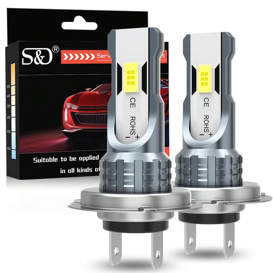S&D H7 LED Lamp Car Front Fog Light Bulbs Wireless 30000LM 6000K CSP LED Headlight Car Lamp For Car Driving Auto Lamp 12V - A - View 1