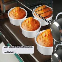 1pc/5pcs/10pcs Aluminum Round Tart Mold - Multifunctional For Making Cakes, Ice Cream, Crème Brûlée And Desserts, Suitable For Baking Enthusiasts - Multicolor - View 7