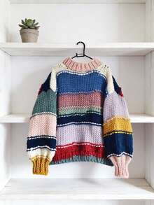 [Okidoki]Knitted Iceland Yarn Hat, Scarf, Shawl, Bag, Tapestry, Chunky Knit Ins Style, Crochet Hand Knitted, Ukraine Iceland Yarn, Approx. 0.8mm Sweater Yarn - Multicolor - View 5