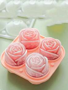 1 Piece 4 Rose Ice Cube Mold, Multi-Purpose Chocolate, Jelly, Ice Cube Tray, RV Party Kitchen Refrigerator Supplies, Suitable For Bakery, Back To School Supplies, Summer Ice Bin & Tray, Kitchen Accessories, Silicone Rose Ice Cube Mold - Romantic Cocktail Accessories For Gin Tonic & Champagne, Reusable Party Decor, Vegan Kitchen Essentials, Christmas Gift For Her, Bar Tools With Floral Design - Hồng - Xem 9