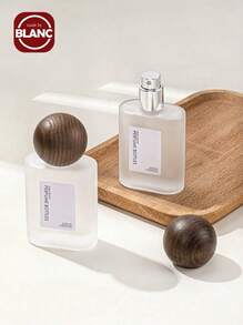 [Popular Choice] 1pc, 30ml Minimalist Style Perfume Refill Bottle, With Wooden Cap, Glass Material, Mist Sprayer, Suitable For Customized Perfume - Brown - View 1