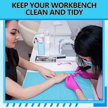1pc Disposable Pink/Blue Manicure Desk Mat, 3-Layer Waterproof Foldable Cleaning Pad, Tablecloth, Nail Salon Napkin, Multi-Functional Beauty & Tattoo Teeth Cleaning Cloth, Waterproof Tablecloth, Nail Art Tools - Multicolor - View 2