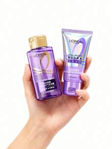 L'Oreal Hyaluronic Acid Shampoo And Conditioner Set, Volumizing And Moisturizing Dual-Effect Combination, Suitable For Combination Oily And Dry Frizzy Hair, Creates A Lightweight And Fluffy Feel, 72-Hour Moisturization - Bright Purple - View 4