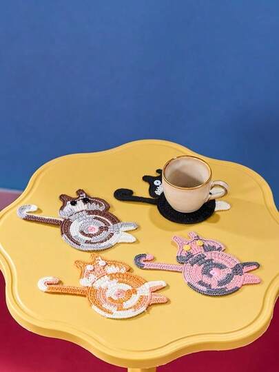 Joivida 迷人猫屁股杯垫 - 耐热，有趣的厨房餐厅饮料杯垫装饰