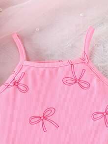 Baby Girls' Pink Ribbed All-Over Butterfly Print Snap Front Romper, Cute & Casual For Everyday Wear - Pink - View 3