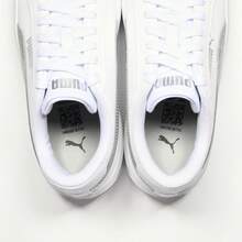 Puma 女士复古厚底休闲运动鞋 - 彪馬白-霧面銀-銀色 - 查看 6