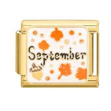 1件套模块化卡扣式手链，配有花朵、爱心、樱桃、足球吊坠，DIY油滴设计，适合作为派对/节日礼物送给朋友/情侣，不锈钢饰品，本地制造，实用时尚，圣诞节和万圣节必备，秋季色调，圣诞风格