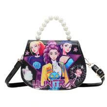 KPOP 魔女猎人动漫人物印花单肩斜挎包 - 时尚珍珠手柄可调节肩带多功能休闲单肩包 - 新年、情人节、情侣、朋友的理想礼物 - 彩色 - 查看 11
