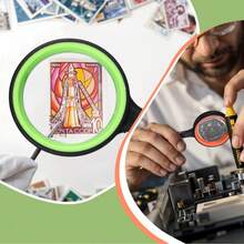 60mm/90mm 10X Handheld Magnifier With Shockproof Design, Real Glass Lens, Non-Slip Rubber Handle, Suitable For Reading, Hobbies And Scientific Research - Multicolor - View 3