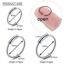 34件套不锈钢鼻钉和鼻环组合套装，含锆石鼻钉、扁平圆盘鼻钉和圆球鼻钉，以及各种款式的鼻环，男女皆宜，日常佩戴。 - 金色 - 查看 6