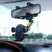 新版汽車後視鏡重力導航手機支架,1入