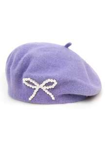 1pc Women's Wool Beret Hat With Bow Decor - Breathable Soft Casual Fashion Hat, Available In Multiple Colors - Bow-tie Beret - View 23