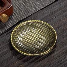 1pc Brass Cup Mat, Suitable For Gongfu Tea Ceremony, Tea Cup Holder, Heat-Resistant Metal Tea Set Accessory - Multicolor - View 30