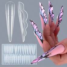 Nail Art Crystal Nail Model Butterfly Extended Nail Model Quick Phototherapy Nail Paper Free Holder With Multiple Sizes Of 150 Pieces In A Box, Petal Shaped Nail Film - Apricot - View 8