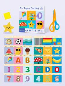 Children's Funny Paper Cutting Set, Alphabet, Numeric, Cartoon Animal Paper Cutting Cards, Suitable For Children Over 3 Years Old, Hand Dexterity And Concentration Training Game Toy - Multicolor - View 14