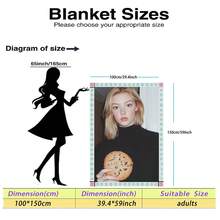 1pc Customized Photo Flannel Blanket - Blue Diamond Border Minimalist Print, Soft Hypoallergenic All Season Washable - Upload Your Photo - Ideal Gift For Birthday, Anniversary, Travel, Office Use - Personalized Cozy Throw - Multicolor - View 14